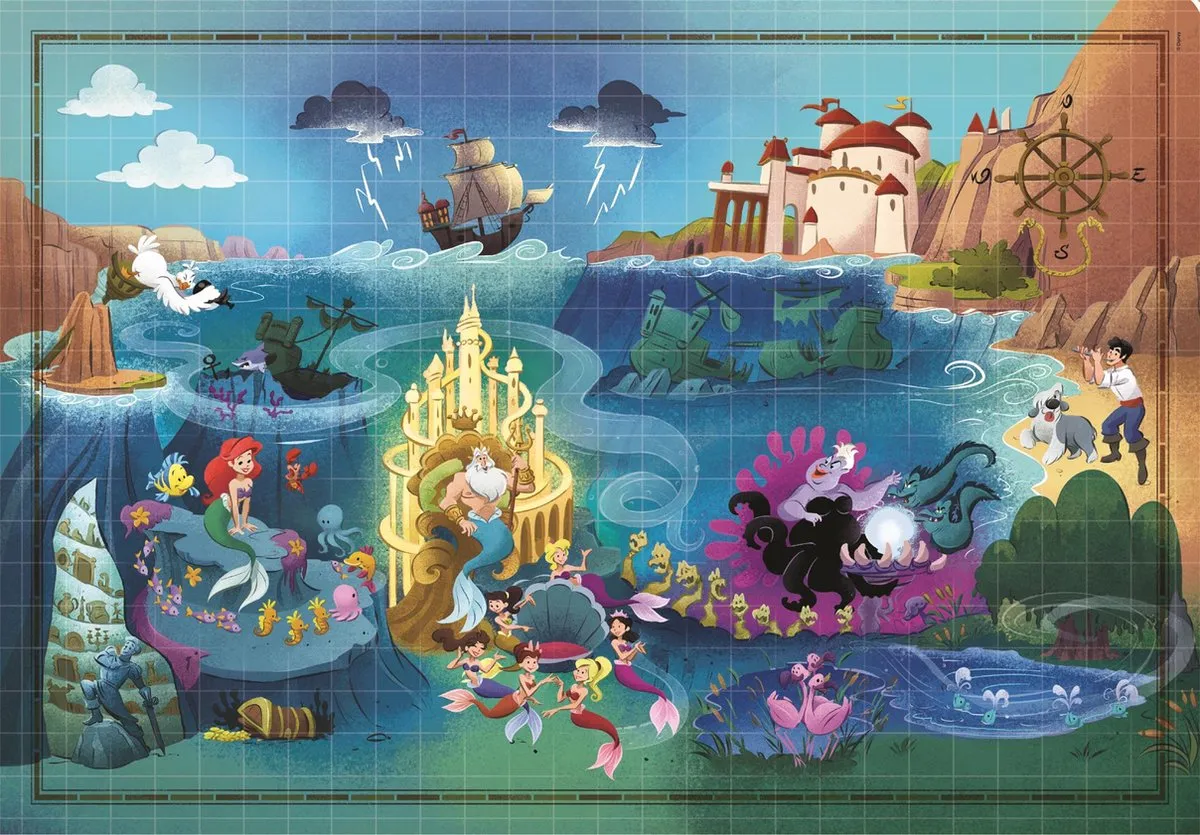 Clementoni Disney De Kleine Zeemeermin Legpuzzel 1000 Stuks - 70x50cm - afbeelding 2 van 6