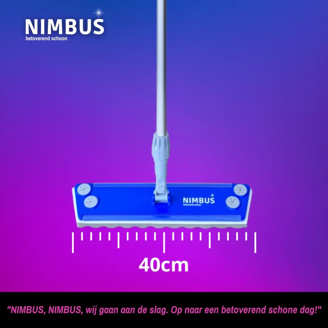 Nimbus Mop XXL Telescoopsteel - 42cm Blauw/Grijs