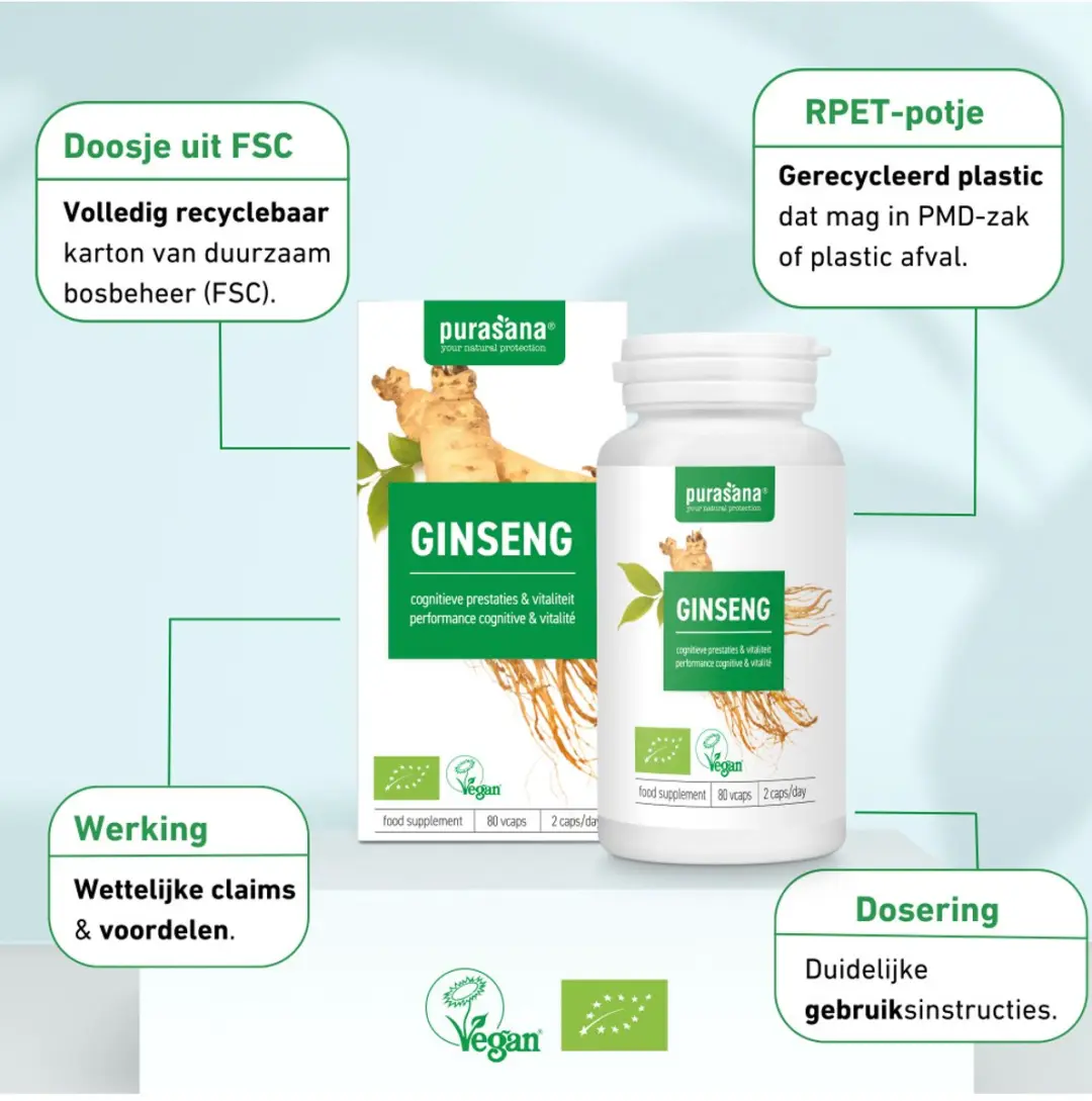 Purasana Bio Ginseng 300mg 80 Vegacaps