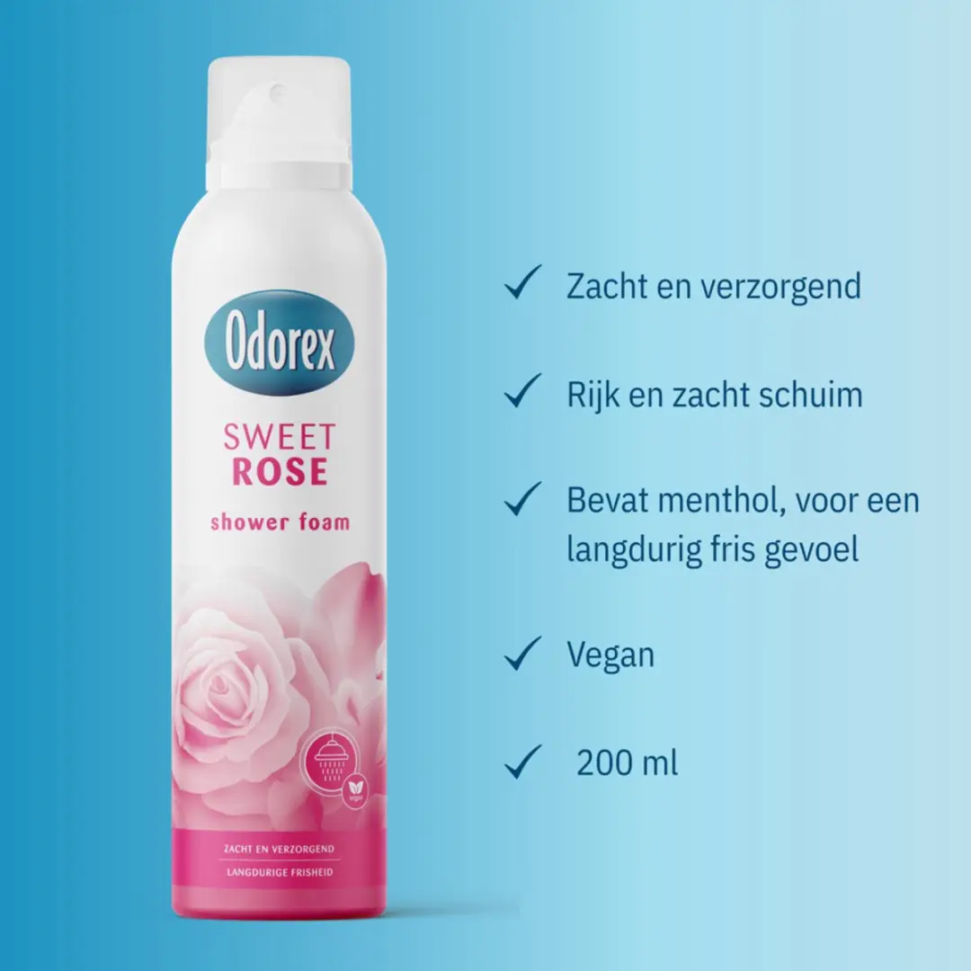 Odorex Showerfoam Sweet Rose 200ml