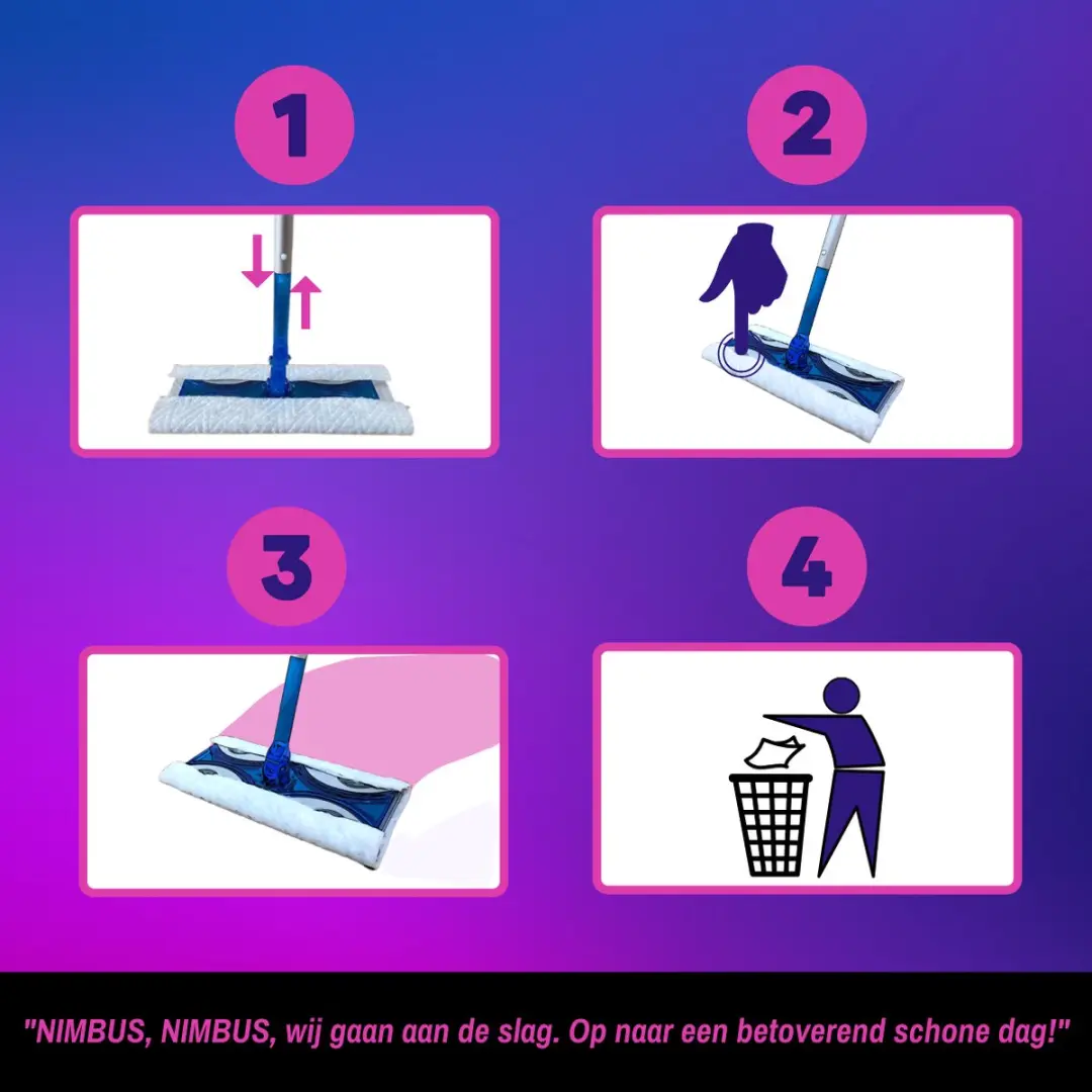 Nimbus Magic Floorwipes XXL Navulling 60x - 46x27cm Wit