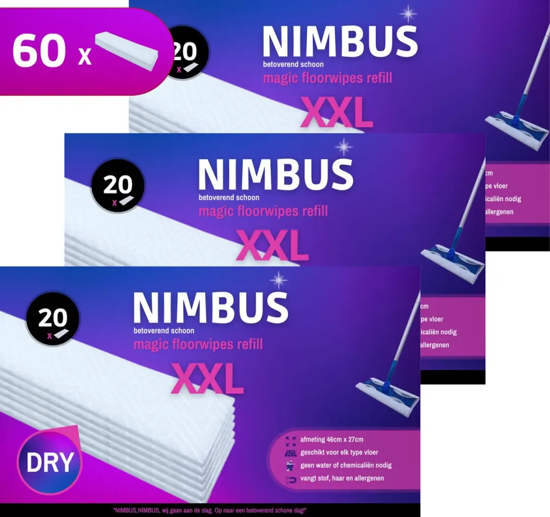 Nimbus Magic Floorwipes XXL Navulling 60x
