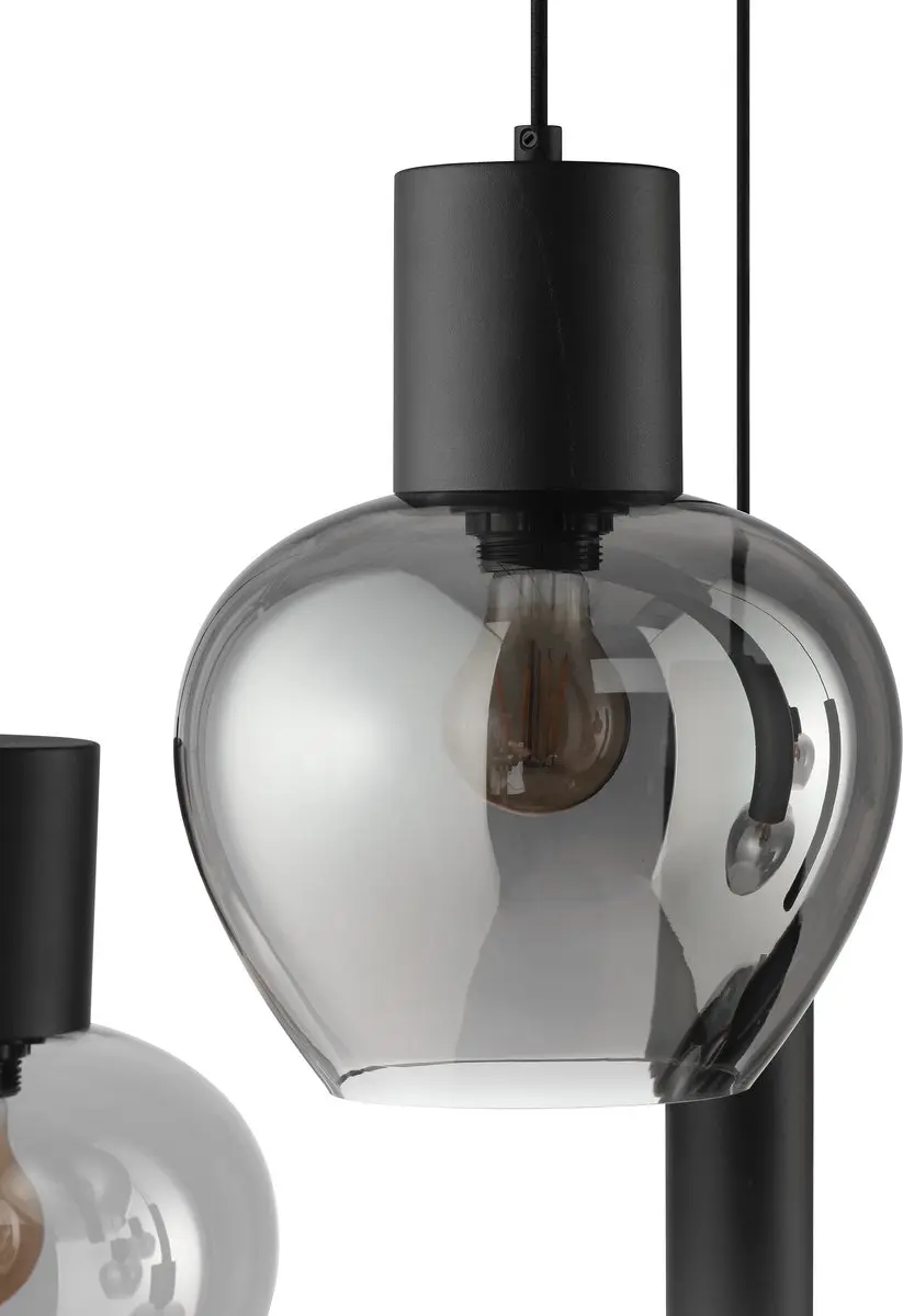 Brilliant Ligari Hanglamp 8-lichts Ovaal 126cm - Zwart/Smoke