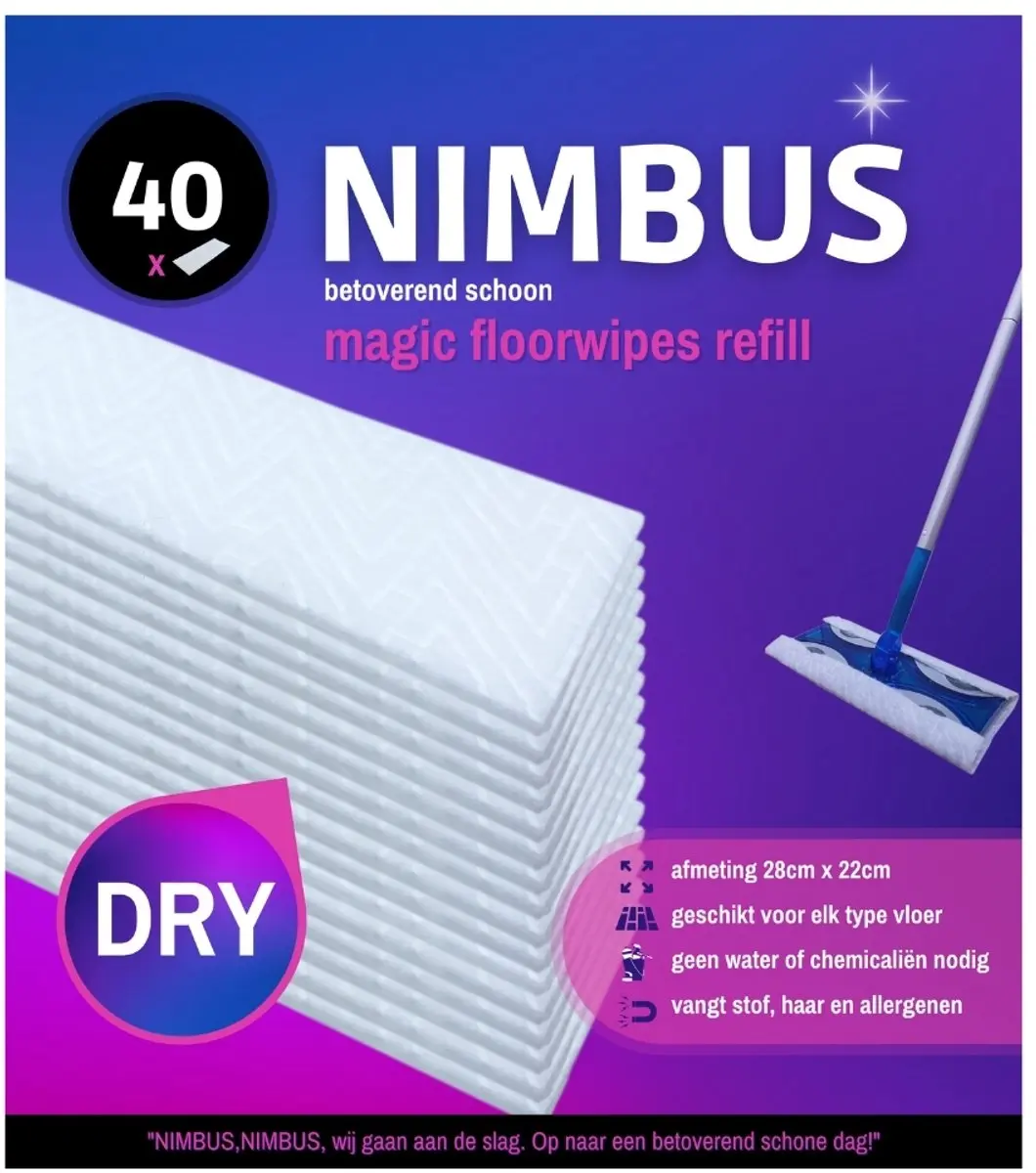 Nimbus Magic Vloerdoekjes Navulling 40 Stuks - Wit