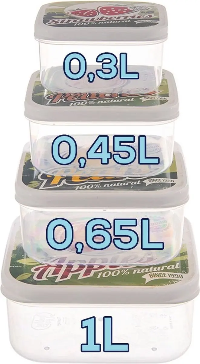 Orion Voedselcontainers 4-delig - 0.00L - Transparant