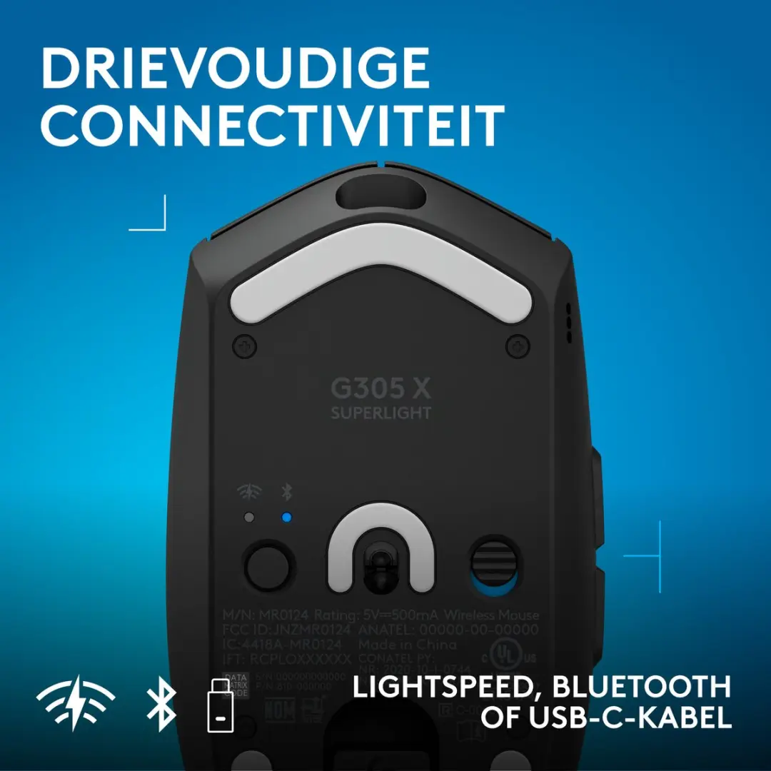Logitech G G305 X SUPERLIGHT Draadloze Gaming Muis - Zwart