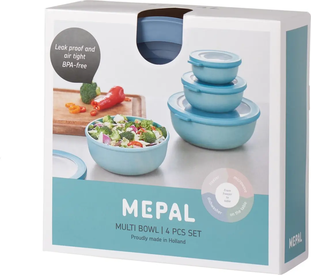 Mepal Cirqula Vershouddoosset 4-delig - 350/750/1250/2250ml Nordic Blue