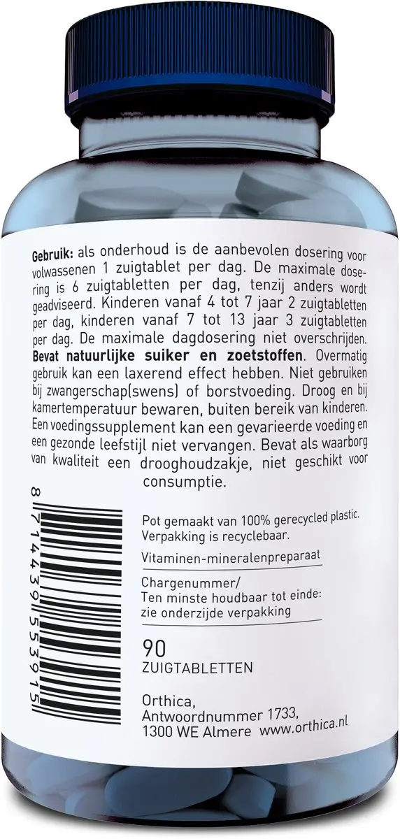 Orthica Zink Zuigtabletten 90 Stuks