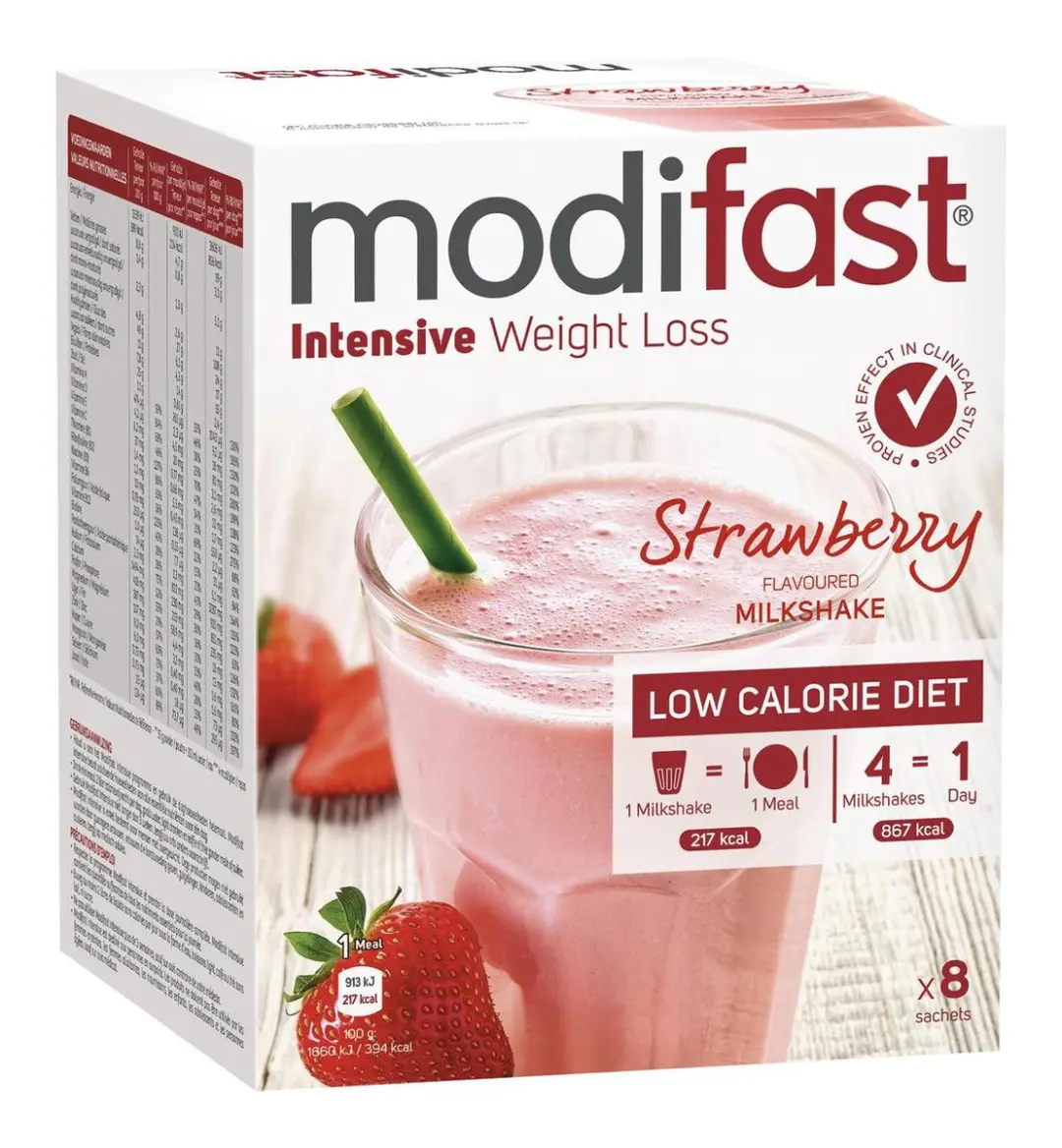 Modifast Intensive Milkshake Aardbei - 8x55g