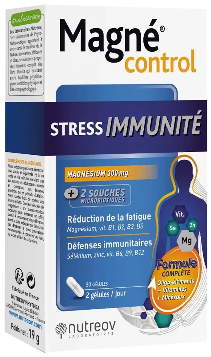 Nutreov Magne Controle Stress Immuniteit 30 Capsules