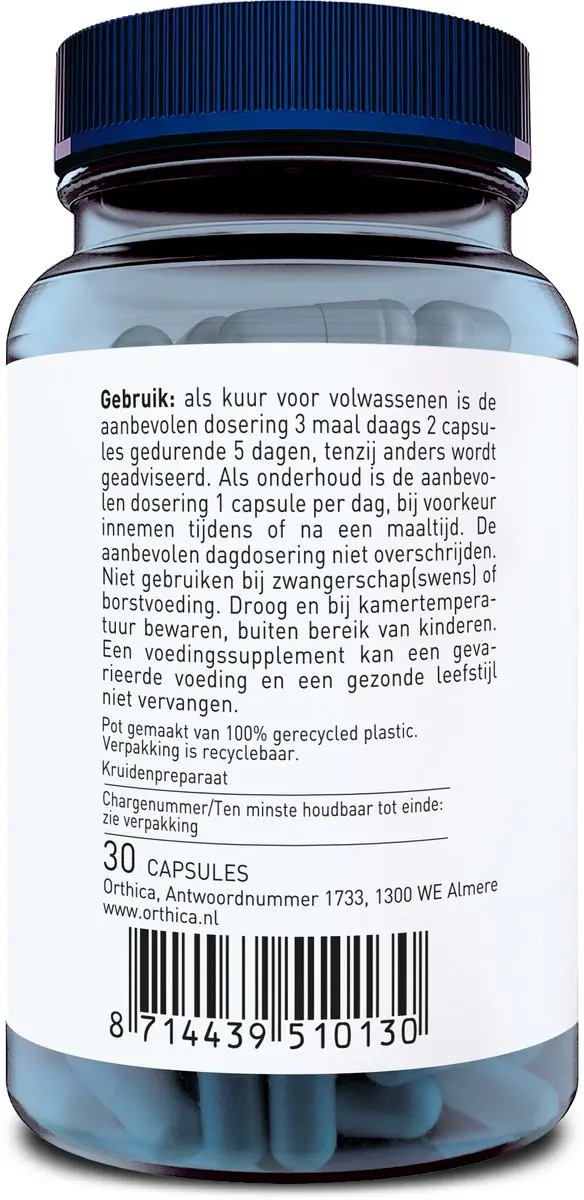 Orthica Weerstand Kuur Siberische Ginseng 30 Capsules