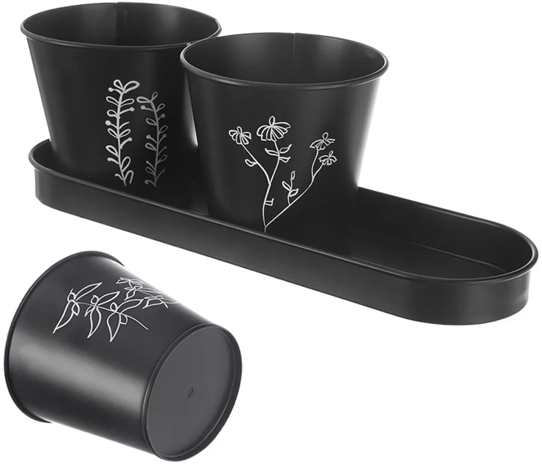 Orion Blackline Kruidenpot - 3 Stuks - Zwart