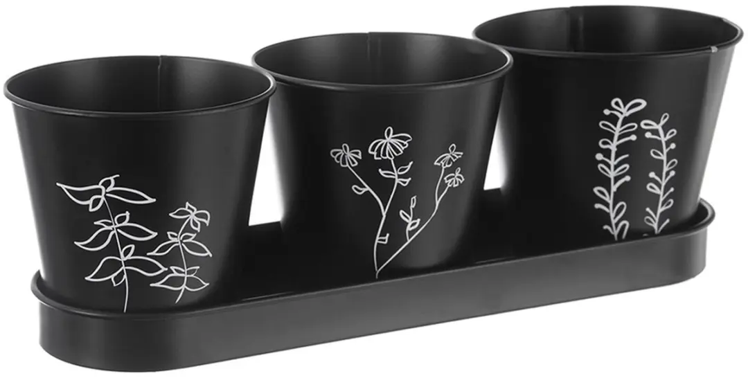 Orion Blackline Kruidenpot - 3 Stuks - Zwart - afbeelding 6 van 6