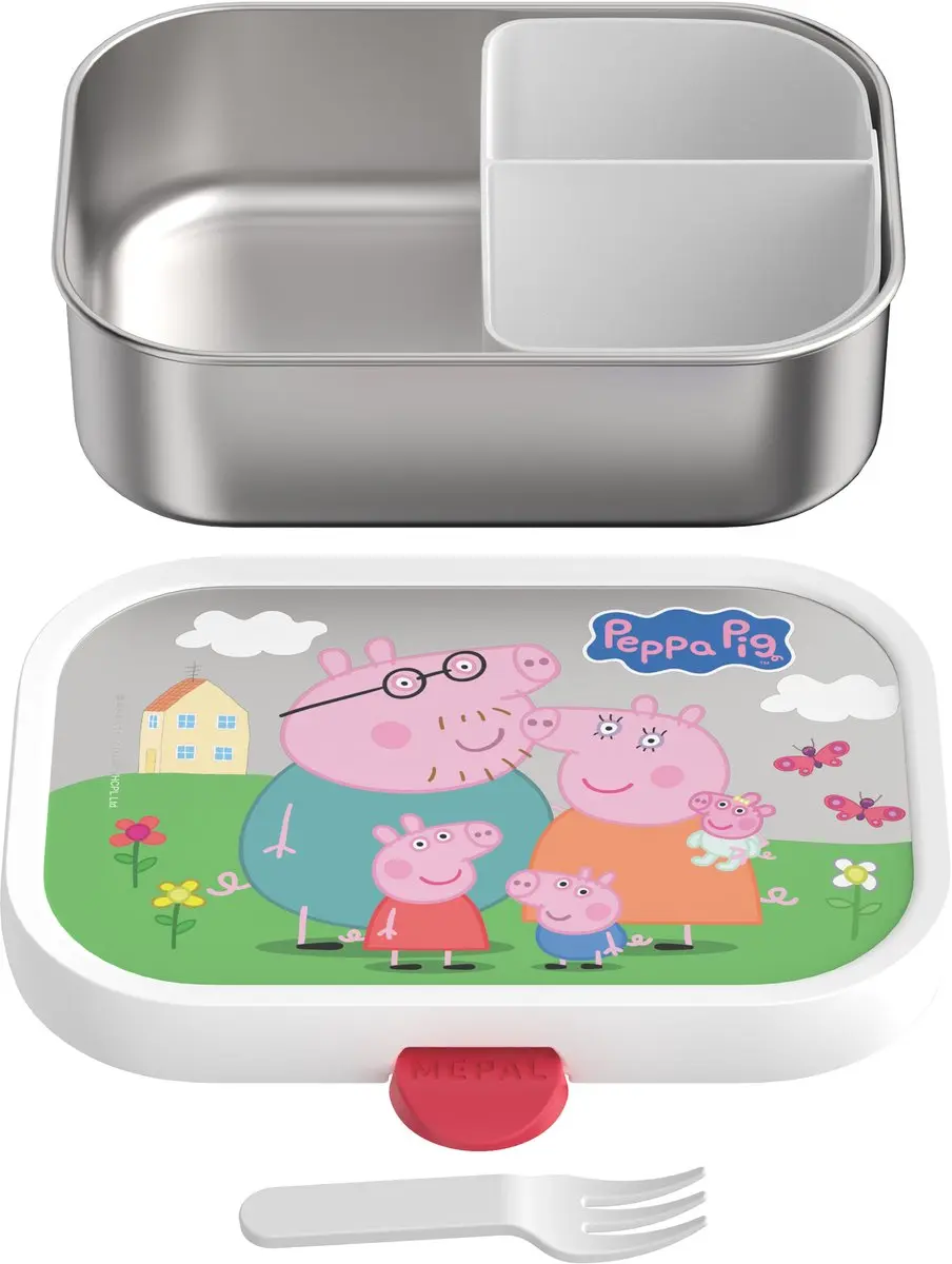 Mepal Campus RVS Lunchbox 750ml - Peppa Pig - 3 Vakken