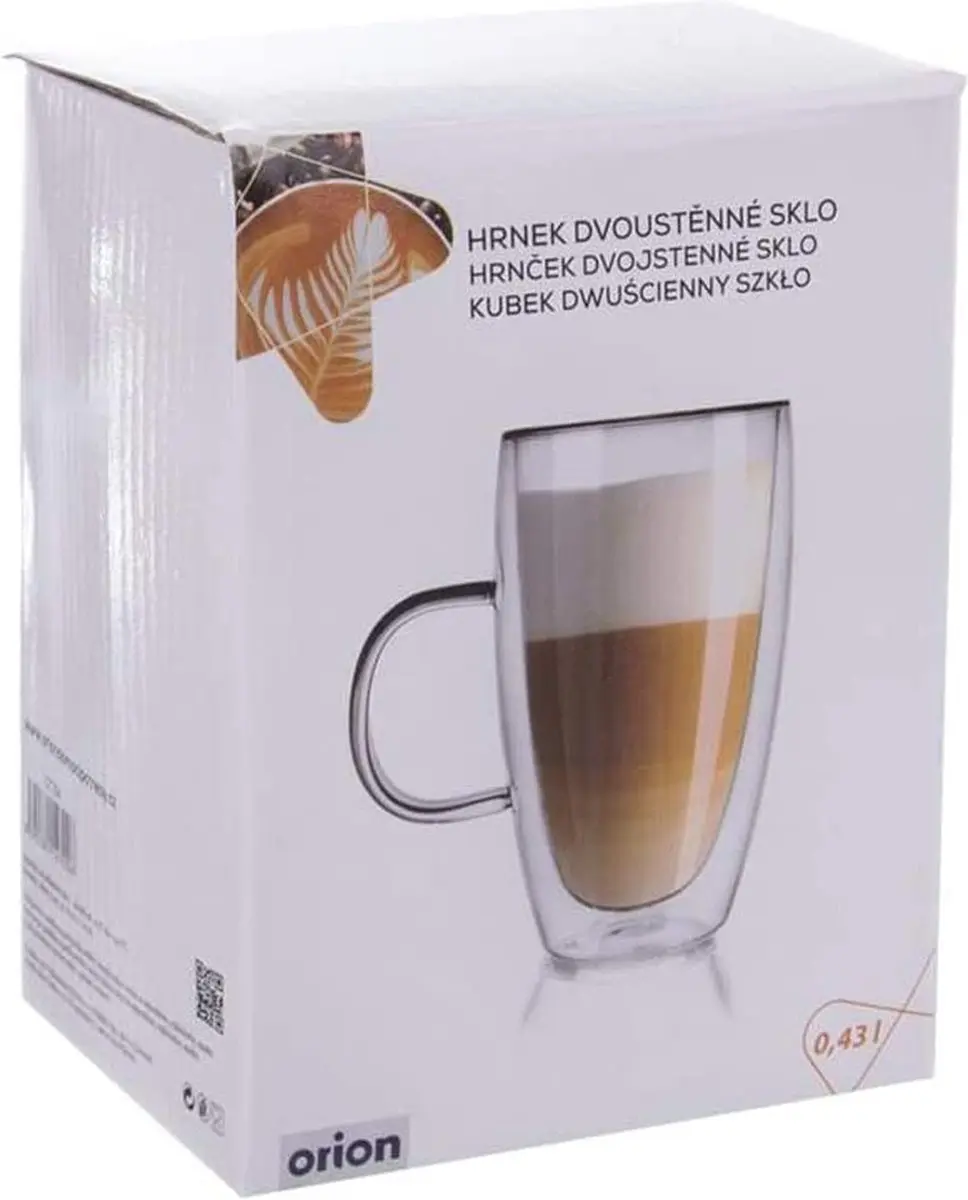 Orion Theeglas Dubbelwandig Thermoglas 430ml - Transparant
