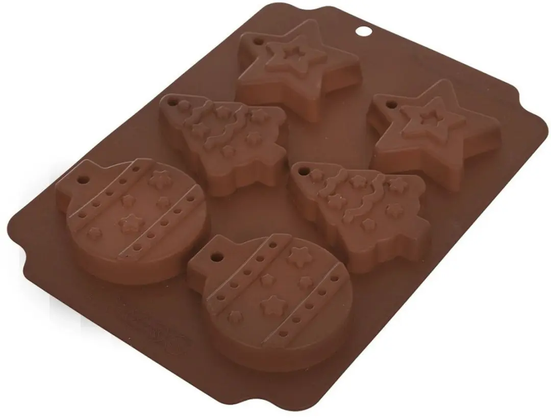 Orion Sillinie Silikonenvorm Kerstmotief 23x17cm - Bruin