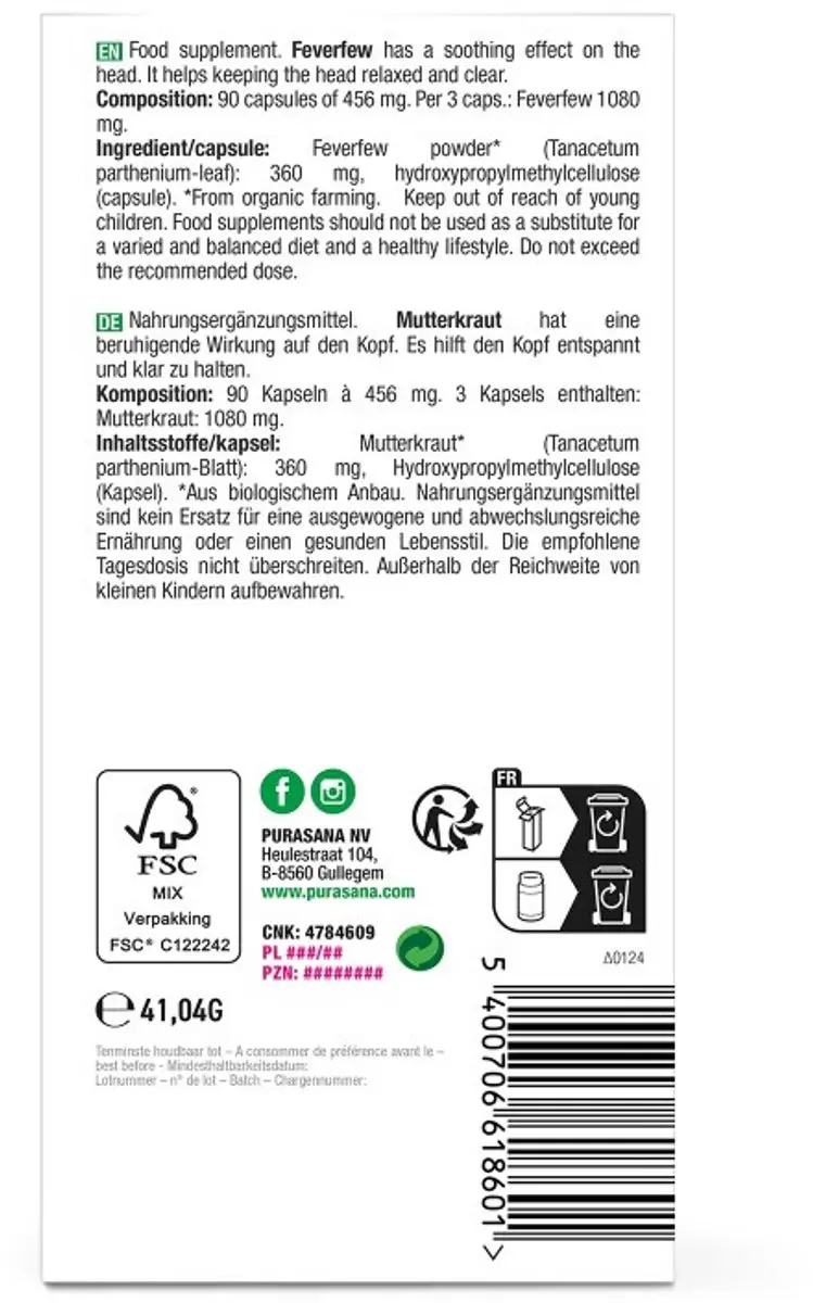 Purasana Moederkruid 90 Vegacapsules