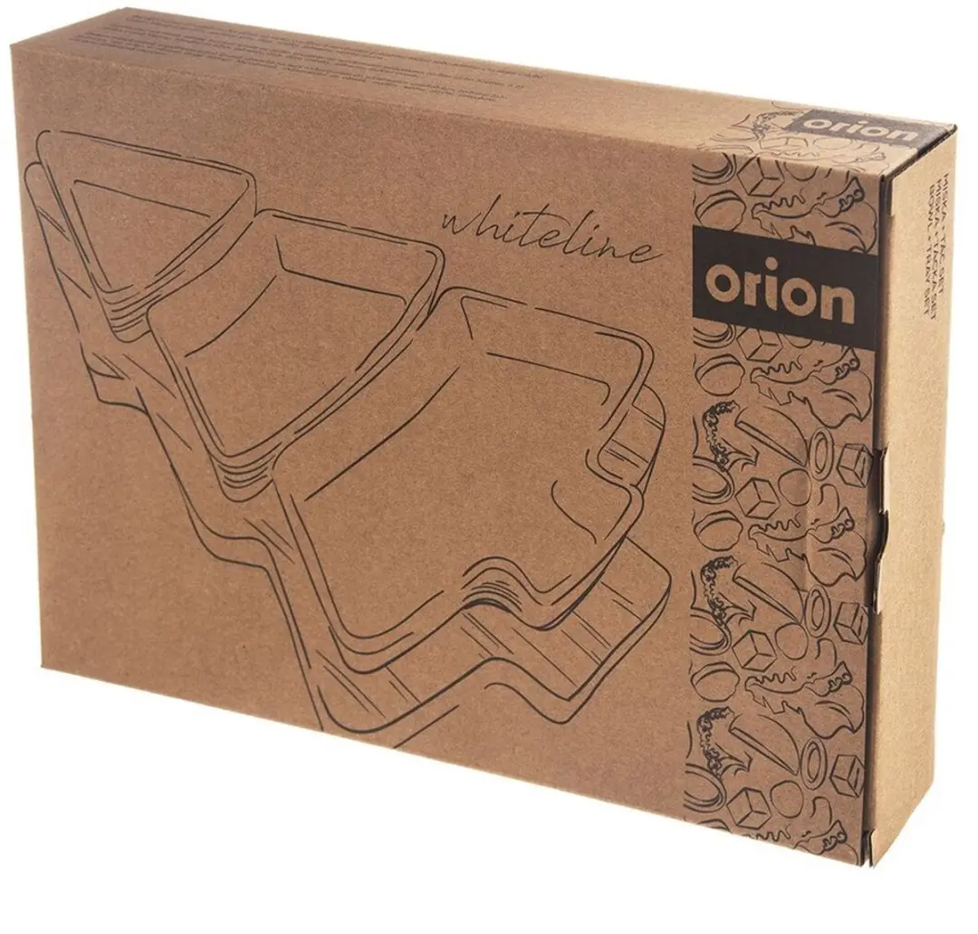 Orion Porseleinen Snackschalen 28cm - Wit - Bamboe Tray