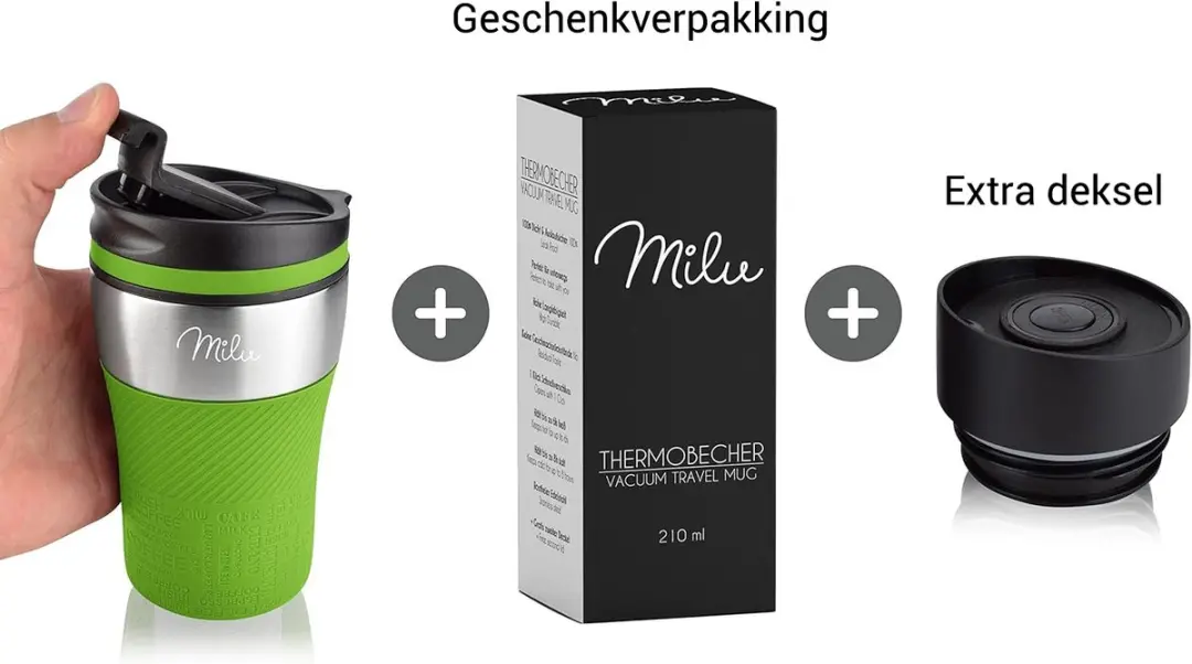 Milu Thermosbeker 210ml - Groen - Dubbelwandig - afbeelding 6 van 6