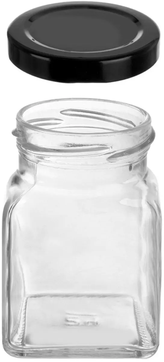 Orion Glazen Kruidenpot 170ml - MPN 155120 - Zwart Deksel