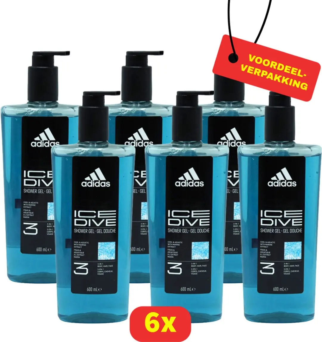 adidas Ice Dive 3-in-1 Douchegel 6x600ml