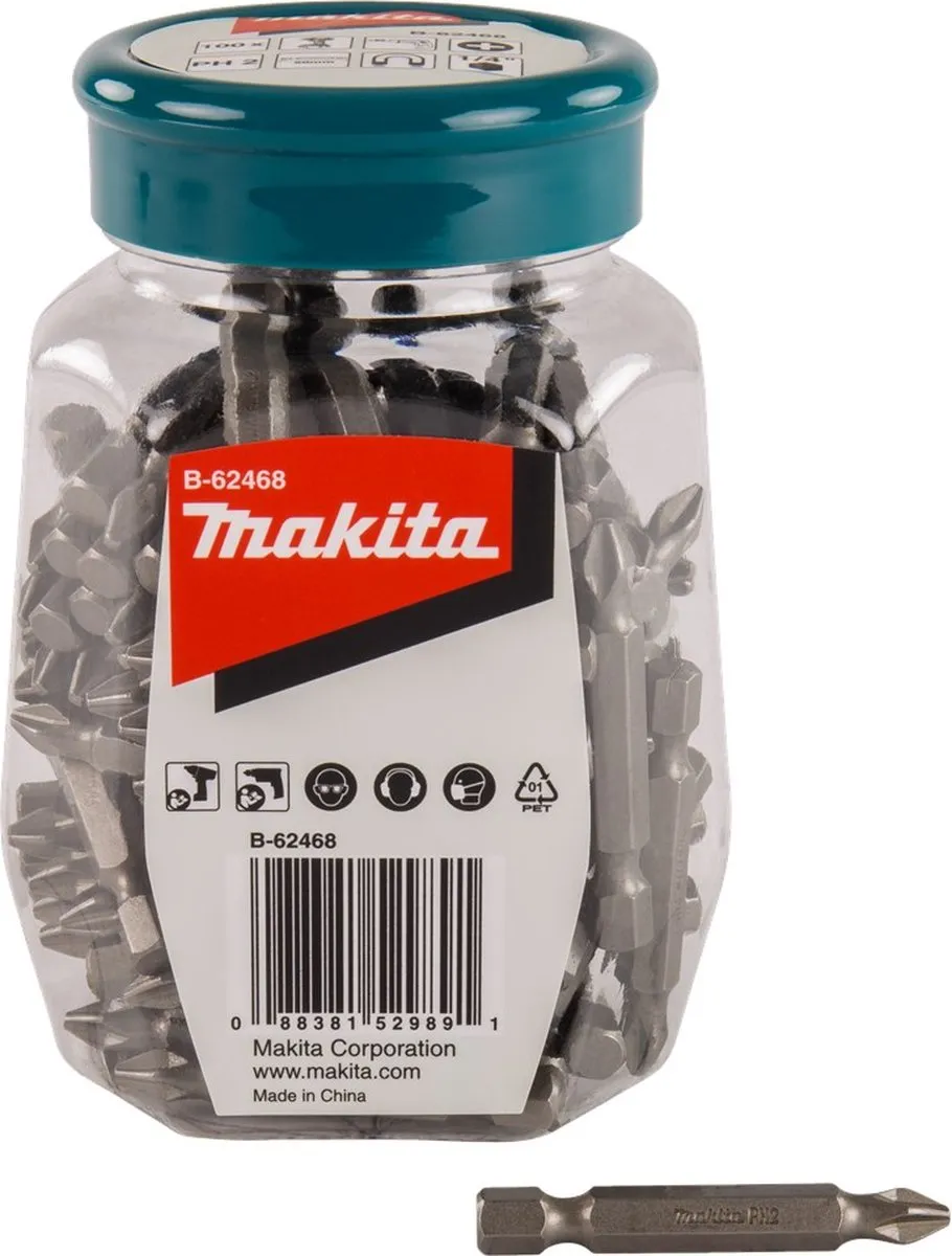 Makita B-62468 Schroefbit PH2x50mm - 100 Stuks