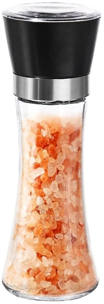Orion Glazen Peper- en Zoutmolen 18,5cm - Zwart/Transparant