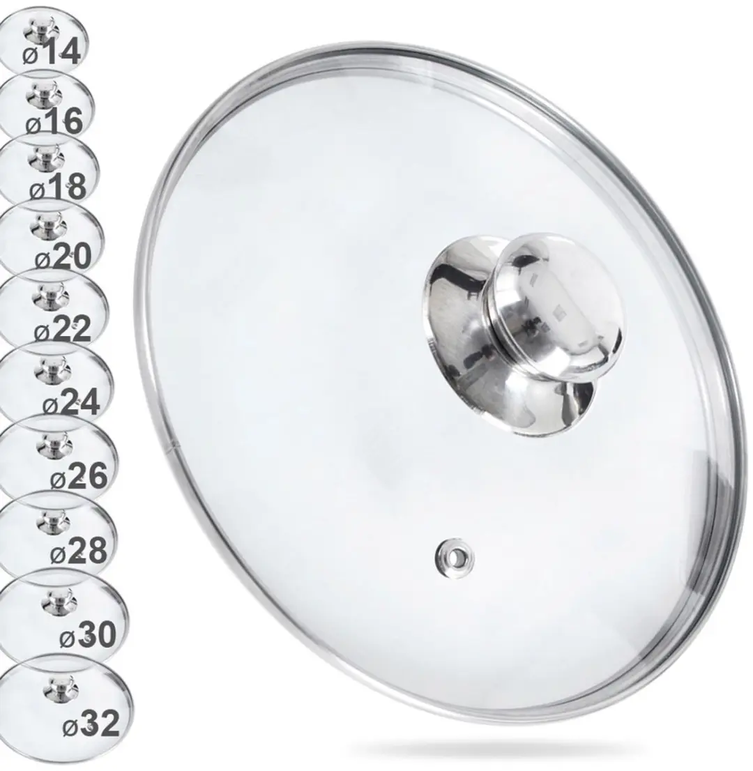 Orion Glazen Deksel 24cm - Hittebestendig - Zilver