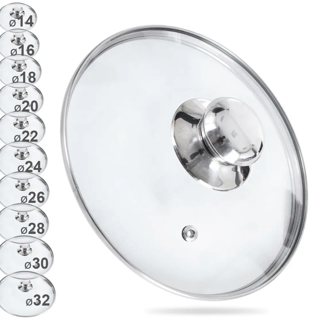 Orion Universeel Glazen Deksel 18cm - Hittebestendig - Transparant/Zilver - afbeelding 6 van 6