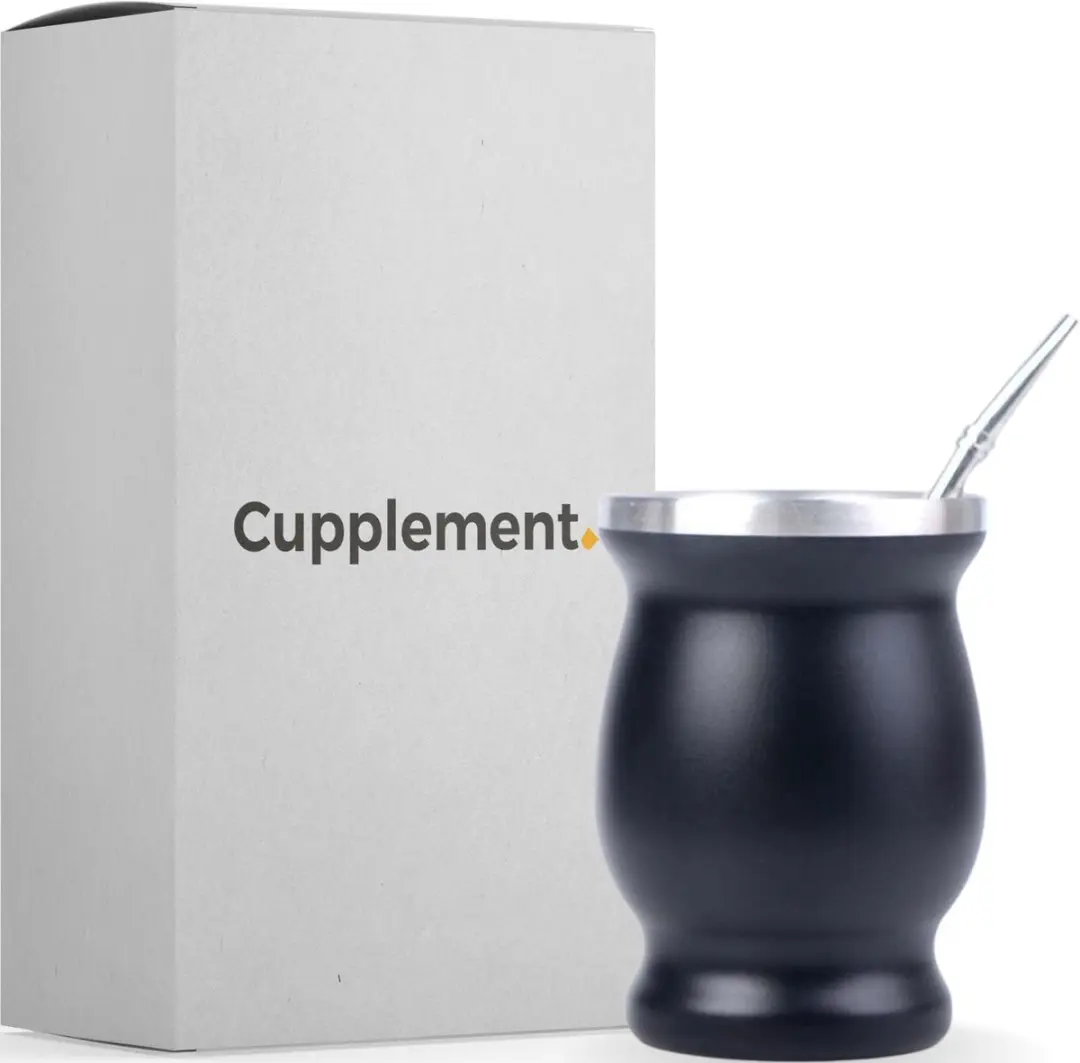 Cupplement Yerba Mate Set - Kalebas met Bombilla - Zwart