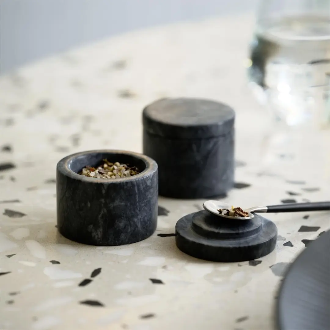 APS Kruidenpot Marmer 2-delig - Ø6cm - 40ml - Grijs
