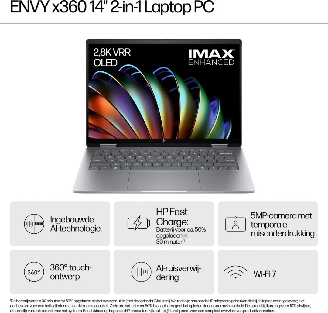 HP ENVY x360 14-fa0970nd 2-in-1 Laptop - 16GB RAM 1TB SSD - Zilver