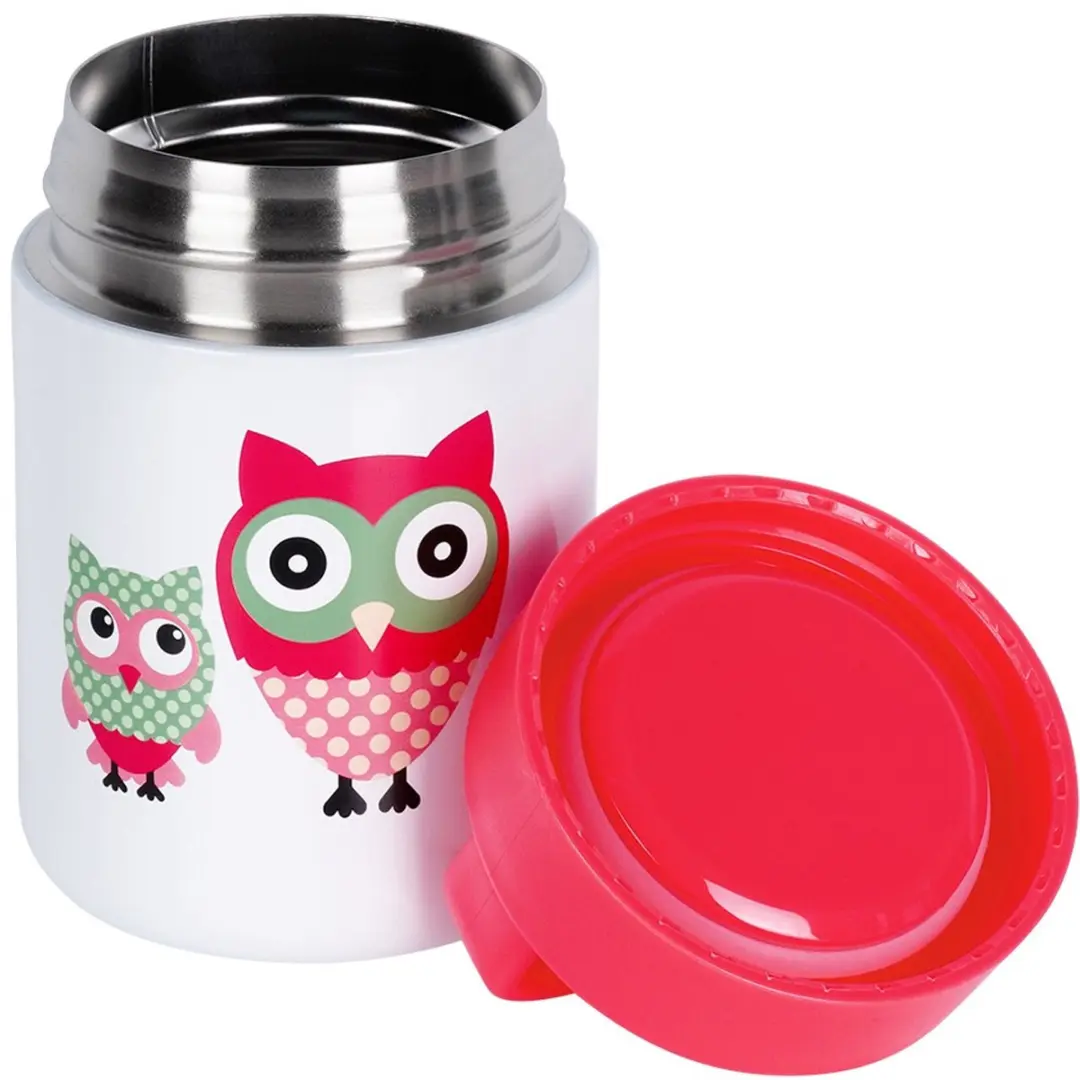 Orion Stalen Lunch Thermos 450ml - Uilmotief Rood