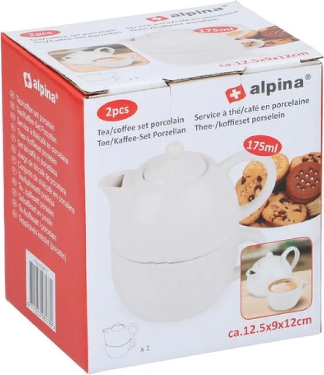 Alpina Thee- en koffieset Porselein Wit - 2-delig