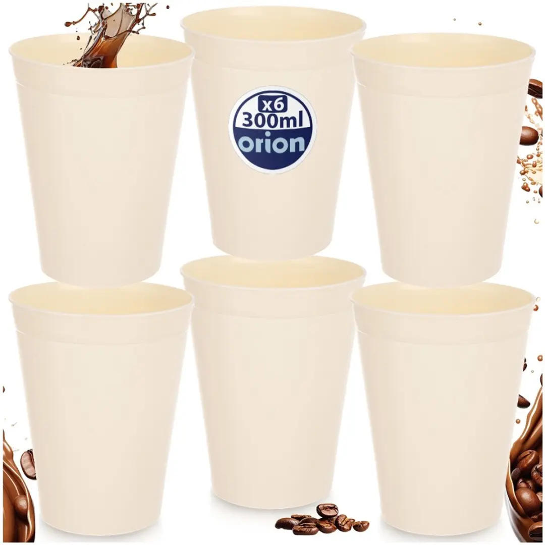 Orion Plastic Mokken 300ml - 6 Stuks Crème