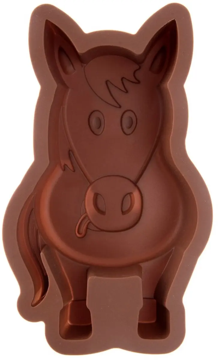 Orion Silicone Paardvorm 19x10x4cm - Bruin