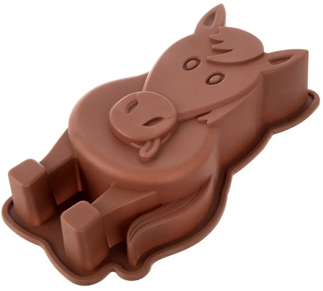 Orion Silicone Paardvorm 19x10x4cm - Bruin