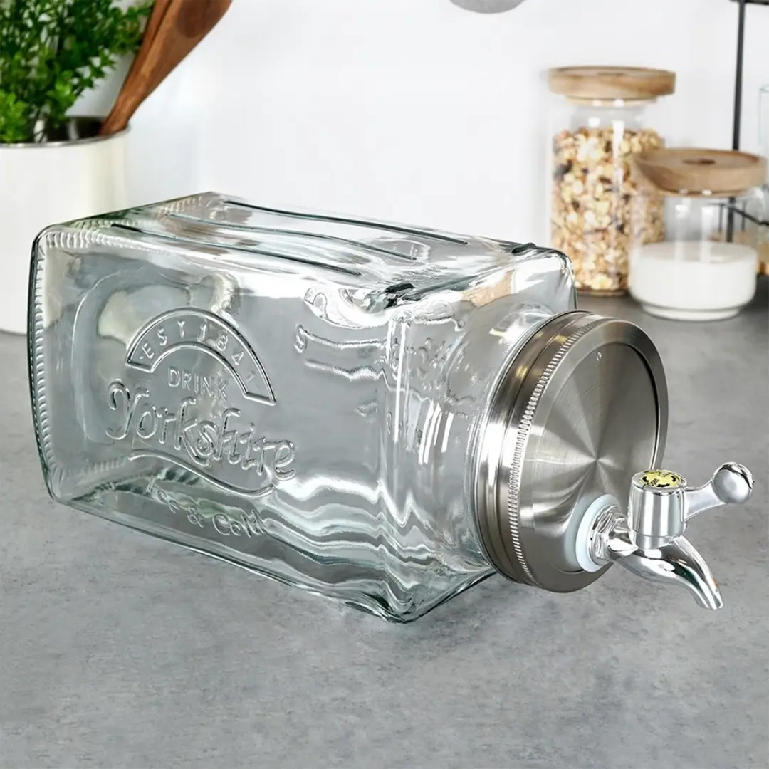 Orion Glazen Drankdispenser 3,5L - Zilver
