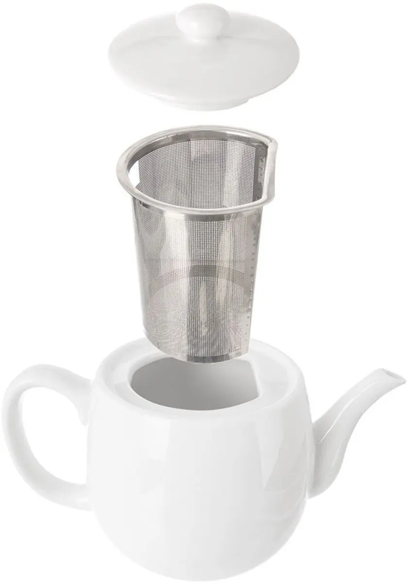 Orion Mona Porseleinen Theepot 700ml - Wit - 2 Stuks