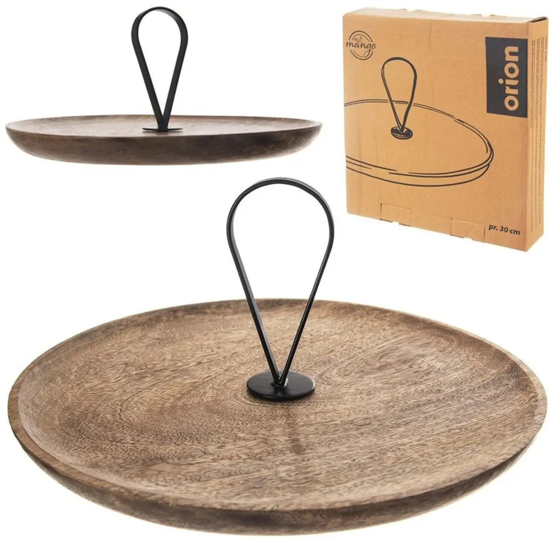 Orion Mangohout Patera Serveerschaal 30,5cm - Industrieel Design - Zwart