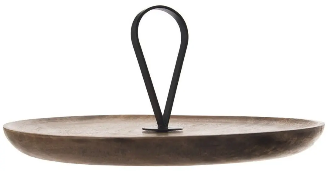Orion Mangohout Patera Serveerschaal 30,5cm - Industrieel Design - Zwart