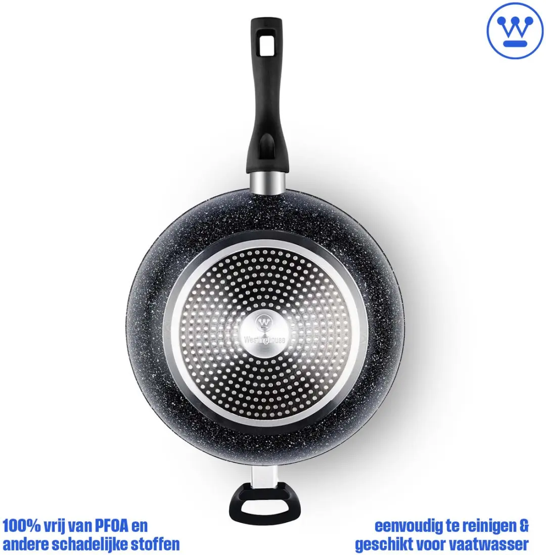 Westinghouse Wokpan Ø32cm - Inductie - Zwart Marmer