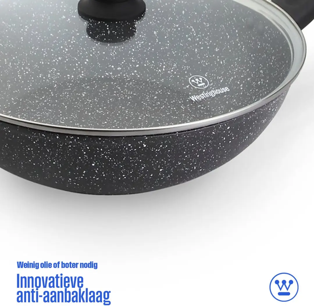 Westinghouse Wokpan Ø32cm - Inductie - Zwart Marmer