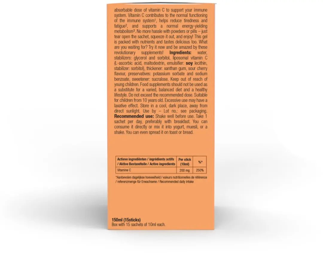 Purasana Liquid Gel Sticks Vitamine C - 15x10ml