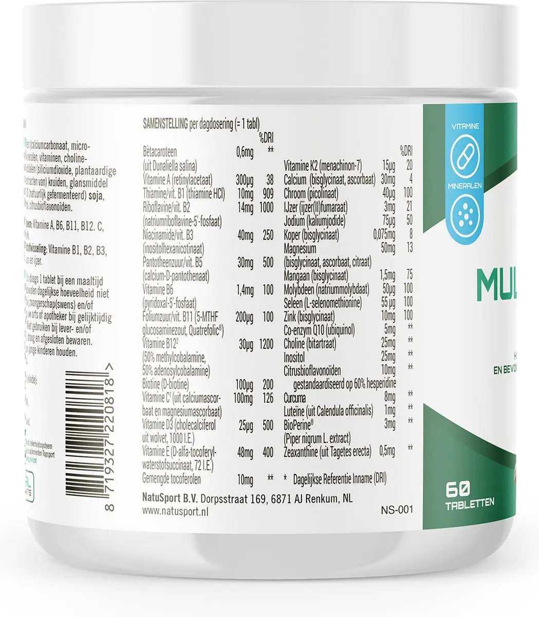 Natusport Multi Sport Gold Multivitamine 60 Tabletten