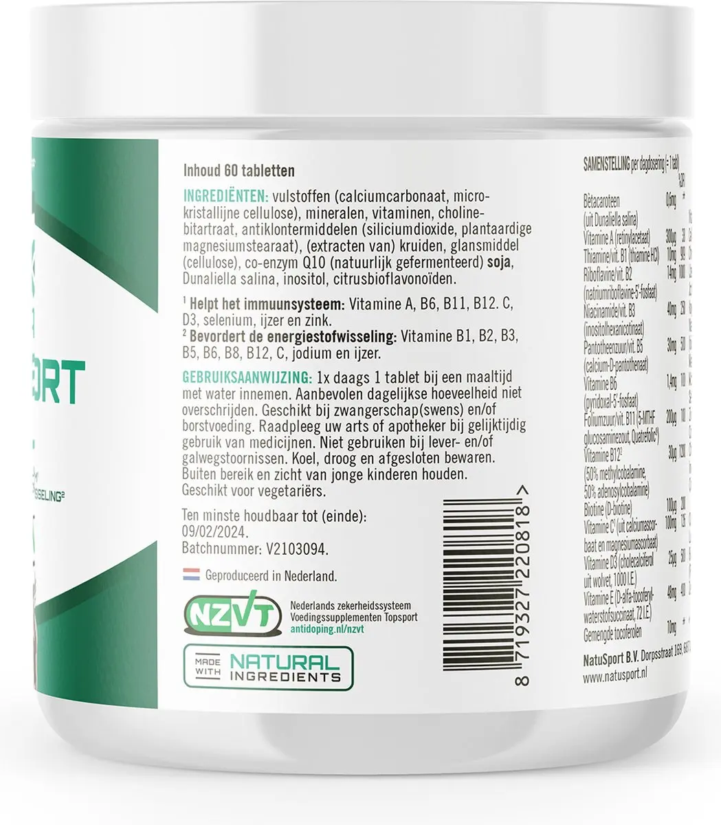 Natusport Multi Sport Gold Multivitamine 60 Tabletten