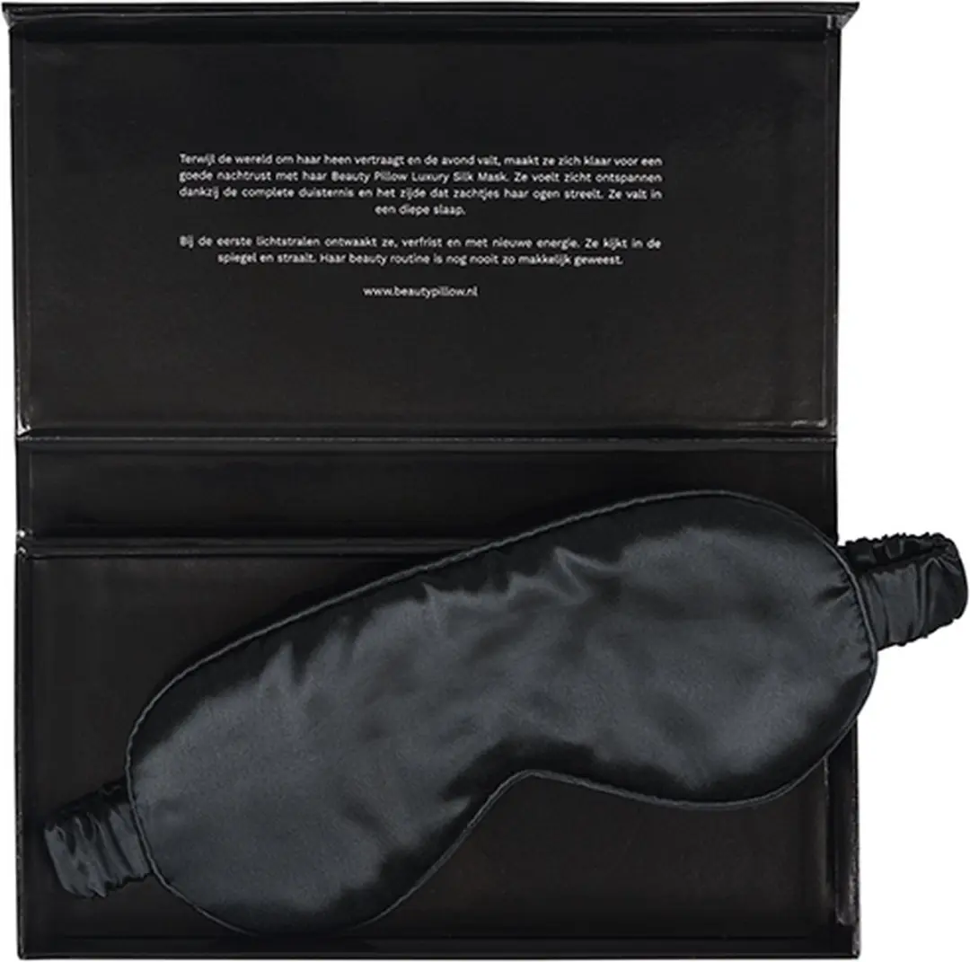 Beauty Pillow Luxury Silk Mask - 100% Mulberryzijde 22 momme - Zwart