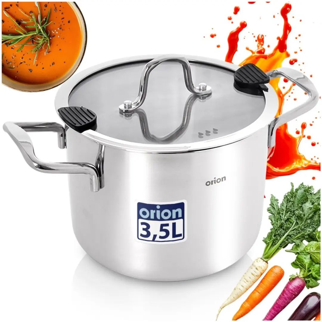 Orion Kookpan 18cm 3,5L - Edelstalen Soeppan - Zilver - afbeelding 6 van 6
