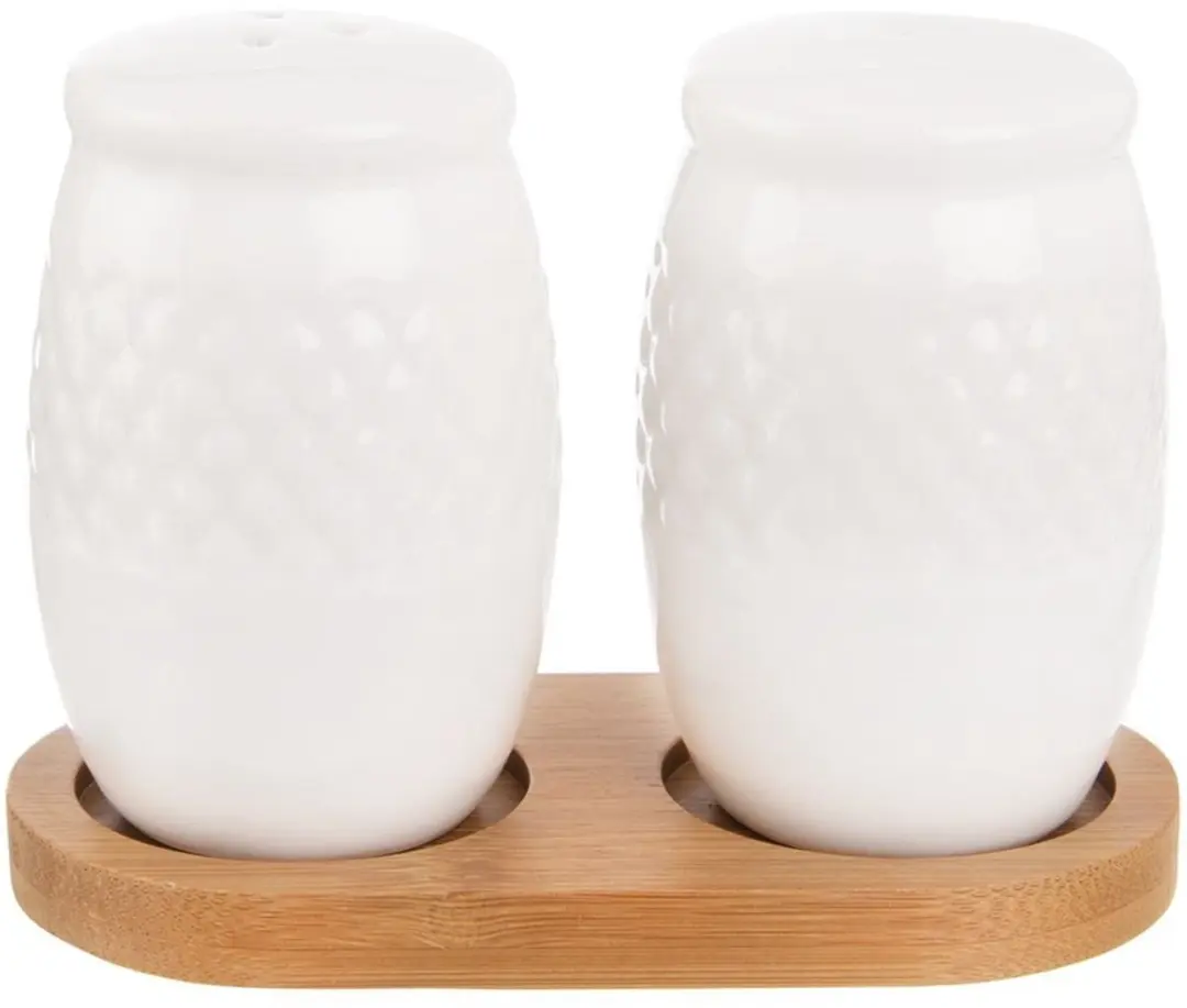 Orion WhiteLine Porseleinen Zout- en Peperstel 3-delig - Wit