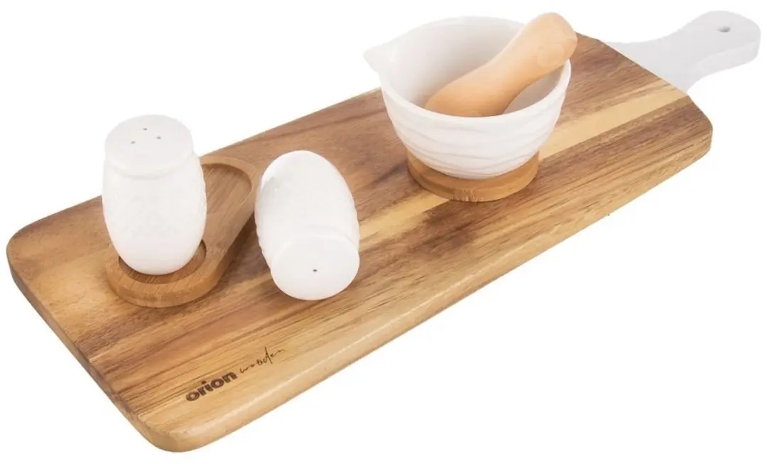 Orion WhiteLine Porseleinen Zout- en Peperstel 3-delig - Wit
